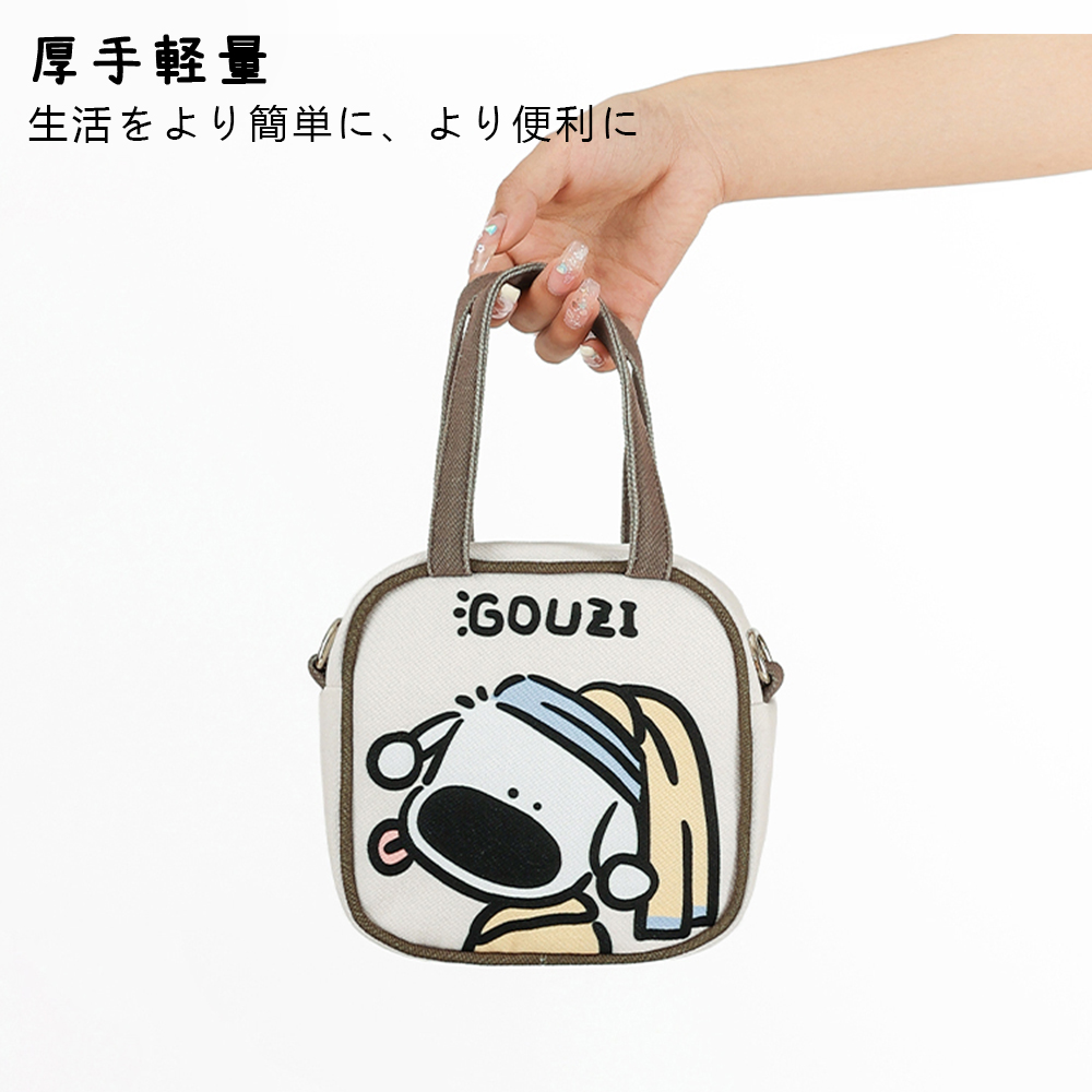 トートバッグ レディース キャンバス 仕切り ミニトート 小さめ ハンドバッグ ミニバッグ おしゃれ かわいい 軽量 散歩 お買い物 旅行 通勤 男女兼用 NR014 - 画像 (4)