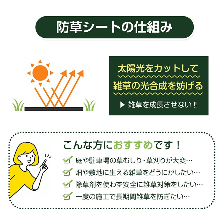 防草シート ぼうそうシート 1m*30m 3mm 超厚手 遮光率99% 耐用年数10年以上 環境に優しい 園芸用品 農業用具 駐車場 庭 工事現場 デッキ下 gd008-30 - 画像 (7)