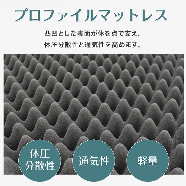 高反発マットレス 折りたたみ 三つ折り 厚さ10cm 170N 体圧分散 洗えるカバー付き 消臭 敷布団 セミシングル in059-ss - 画像 (8)