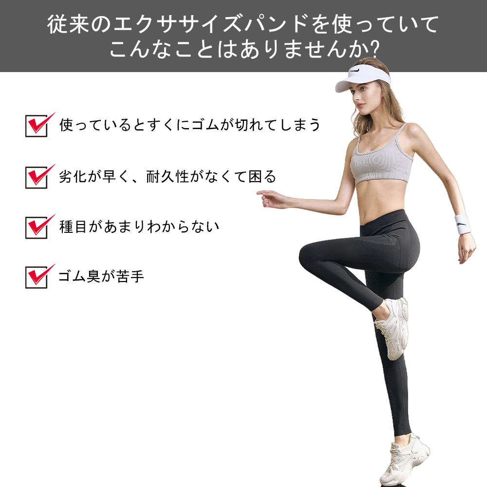 エクササイズ トレーニングチューブ 筋トレ チューブ ループバンド 美尻バンド ヒップバンド ヒップアップ器具 エクササイズ ゴムバンド ストレッチ 筋トレ ゴムバンド 下半身 お尻 太もも ダイエット チューブ E-03 - 画像 (2)