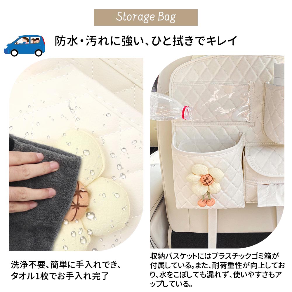 車用収納ポケット シートバックポケット 車内収納袋 座席間収納 車内収納 部座席 小物入れ 大容量 カー用品 OB-01 - 画像 (7)