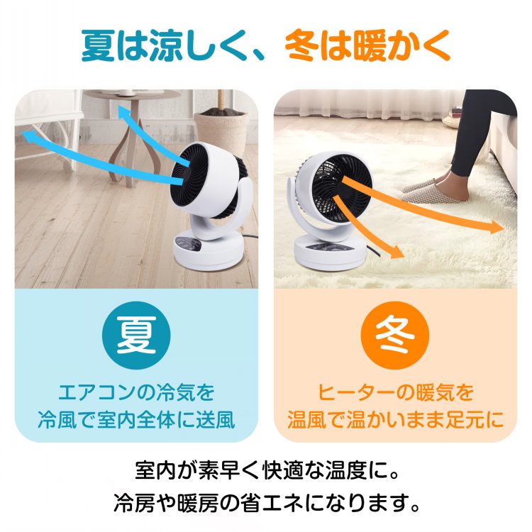 サーキュレーター 冷暖タイプ ファンヒーター 3つ送風モード 20℃~40℃対応 左右自動首振り タイマー付き リモコン付き 過熱保護 衣類乾燥機能付き 空気循環 湿气対策 oem053 - 画像 (8)