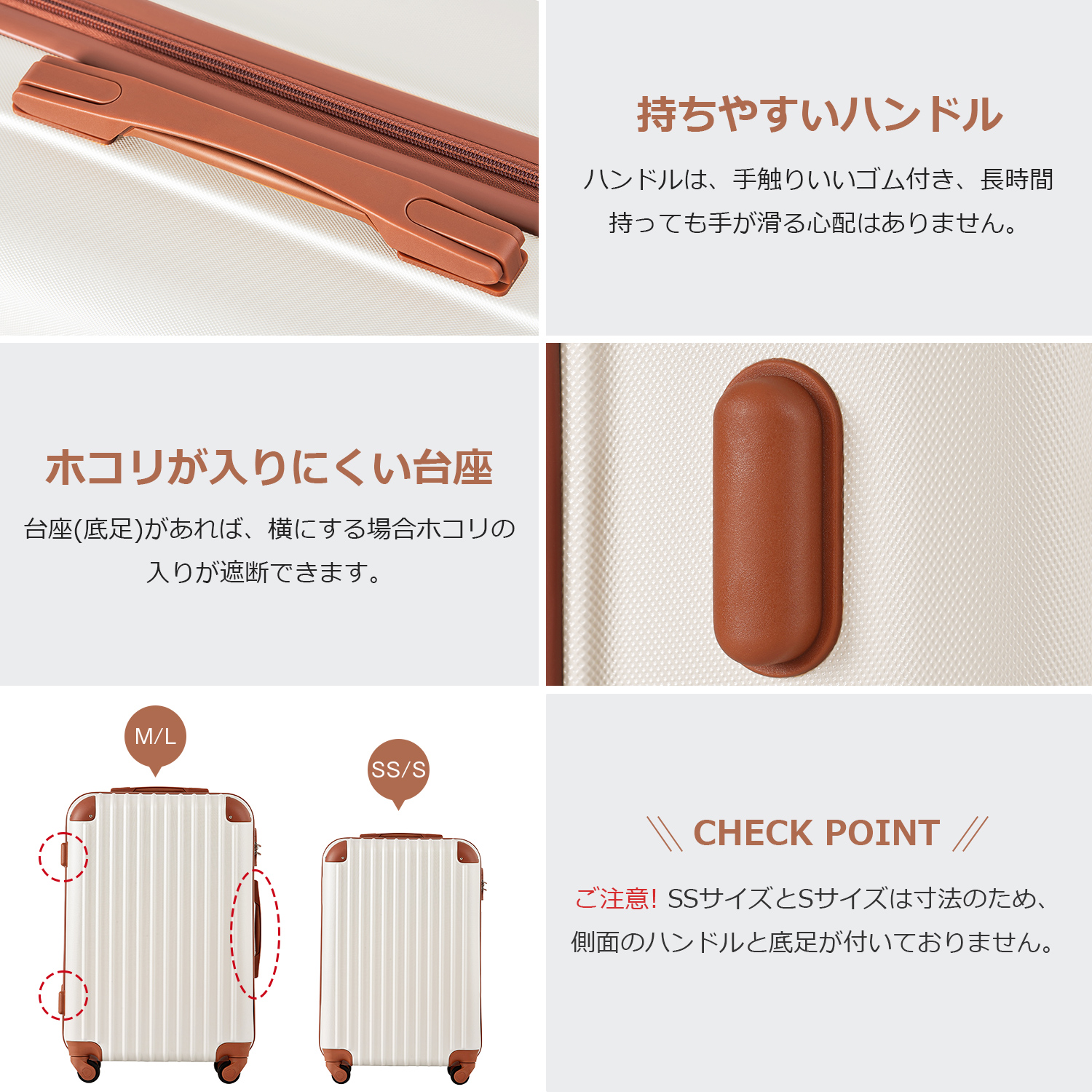Mサイズ スーツケース キャリーバッグ キャリーケース 超軽量 TSAロック搭載 4日-7日 中型 PP298908OAA - 画像 (5)