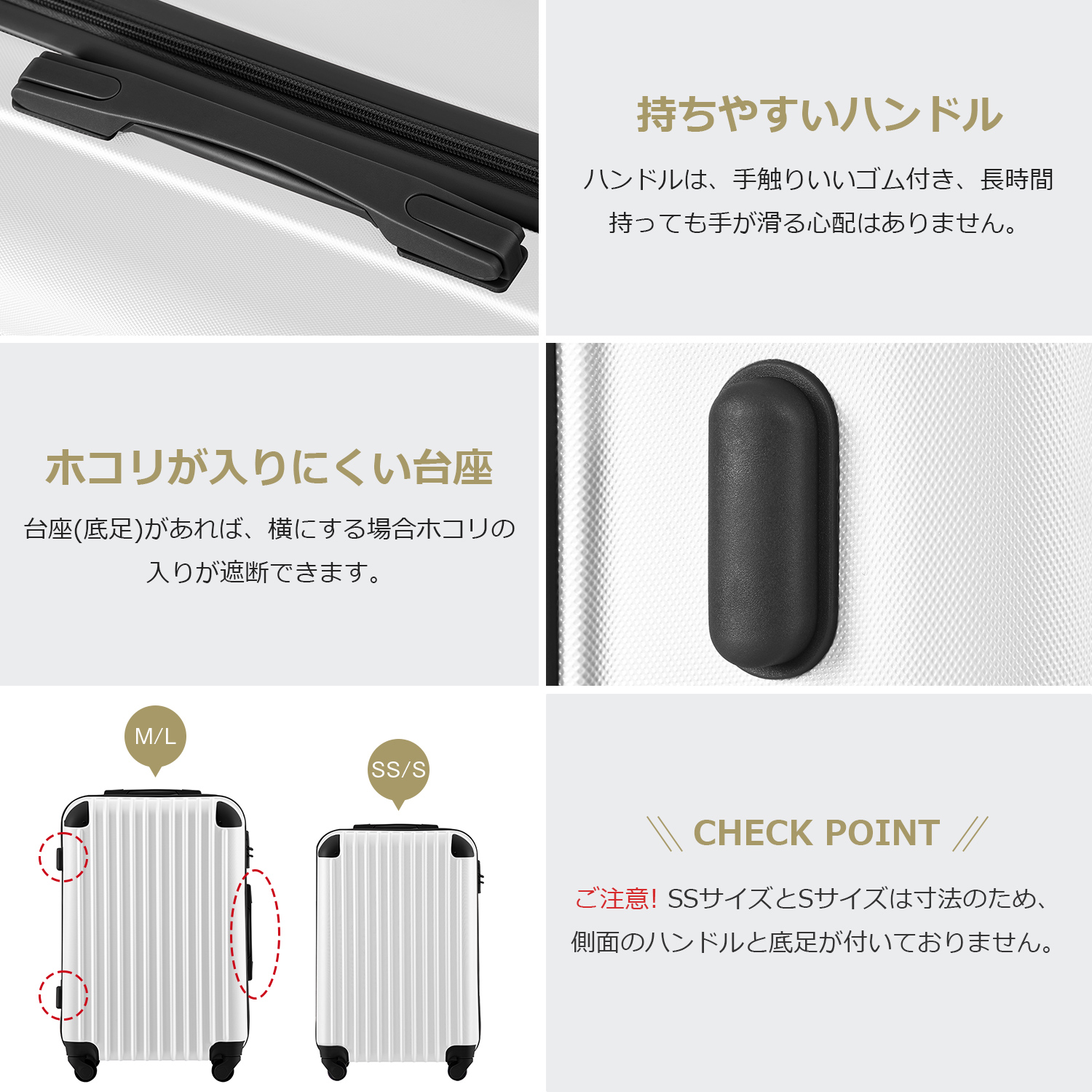 Mサイズ スーツケース キャリーバッグ キャリーケース 超軽量 TSAロック搭載 4日-7日 中型 PP298908BAA - 画像 (5)